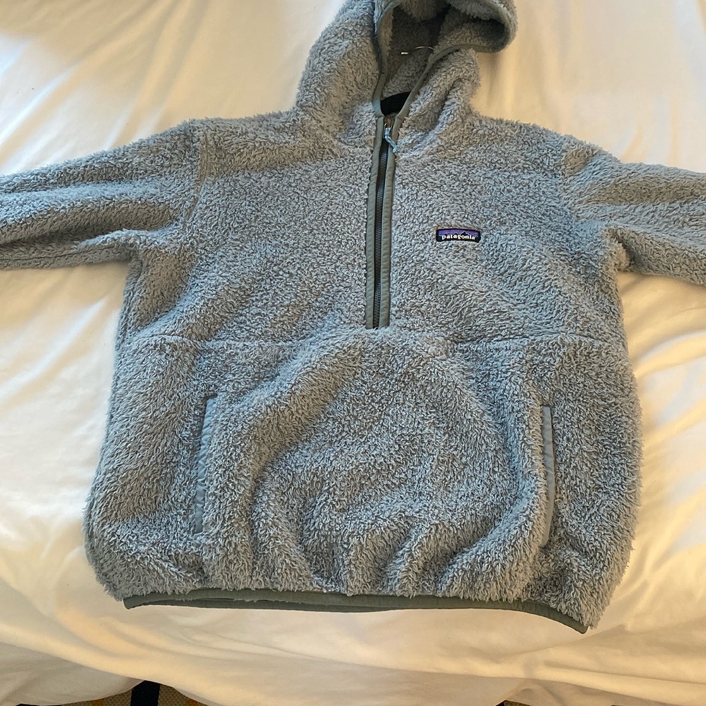 Sherpa fleece hoodie women’s hooded fleece half zip blue
